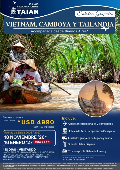 VIETNAM, CAMBOYA Y TAILANDIA