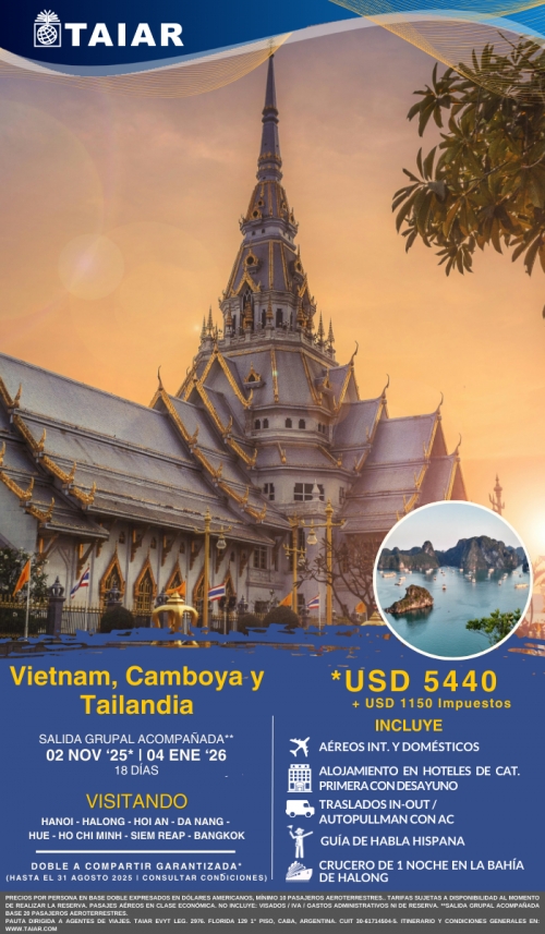 VIETNAM, CAMBOYA Y TAILANDIA