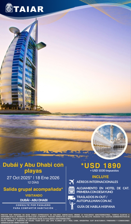 DUBI Y ABU DHABI CON PLAYAS