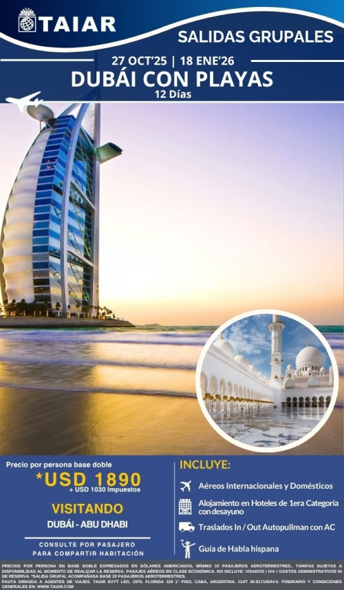 DUBI Y ABU DHABI CON PLAYAS